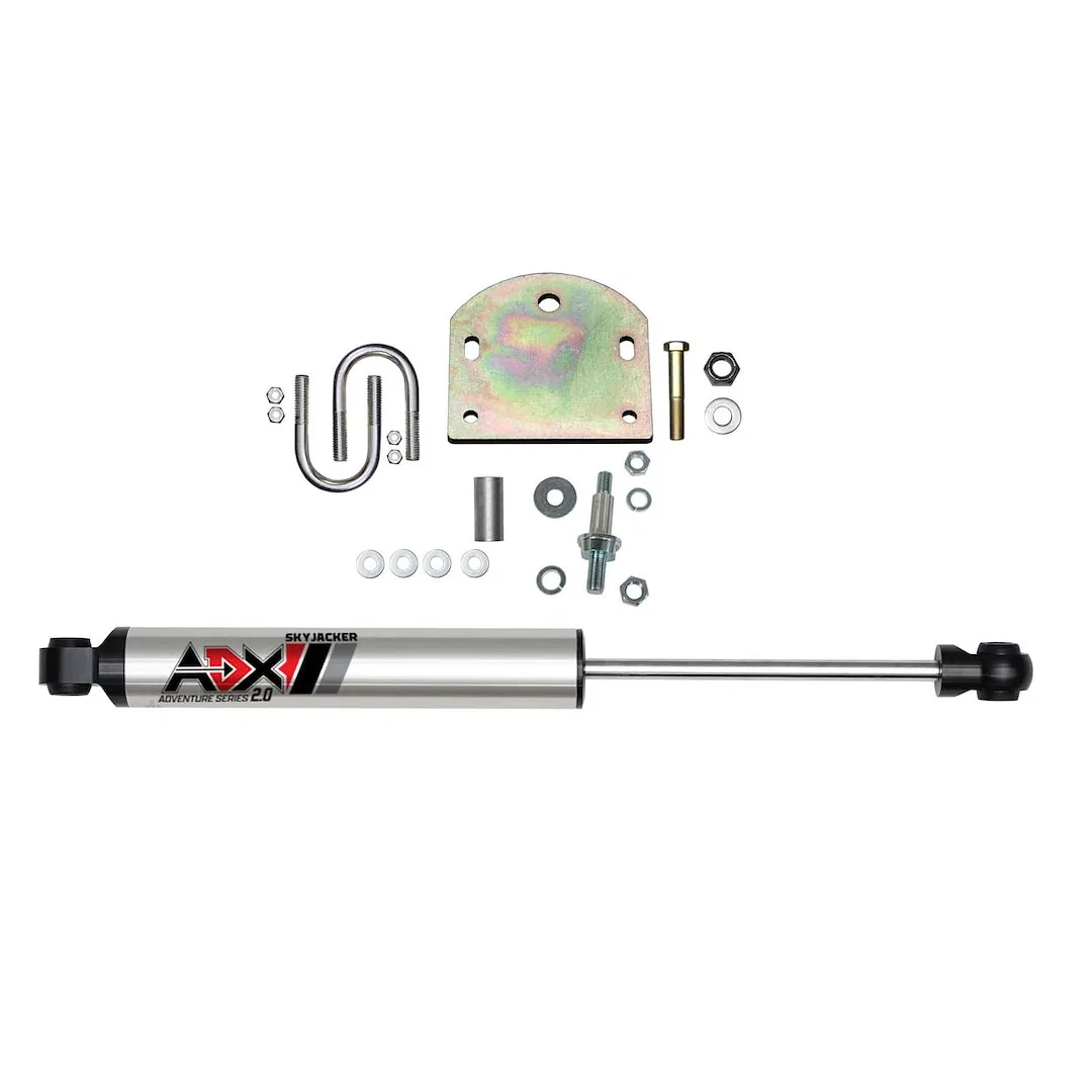 2199 – SKYJACKER Steering Stabilizer, Single Silver Stabilizer Without Shock Boot Mounts To OE Locations